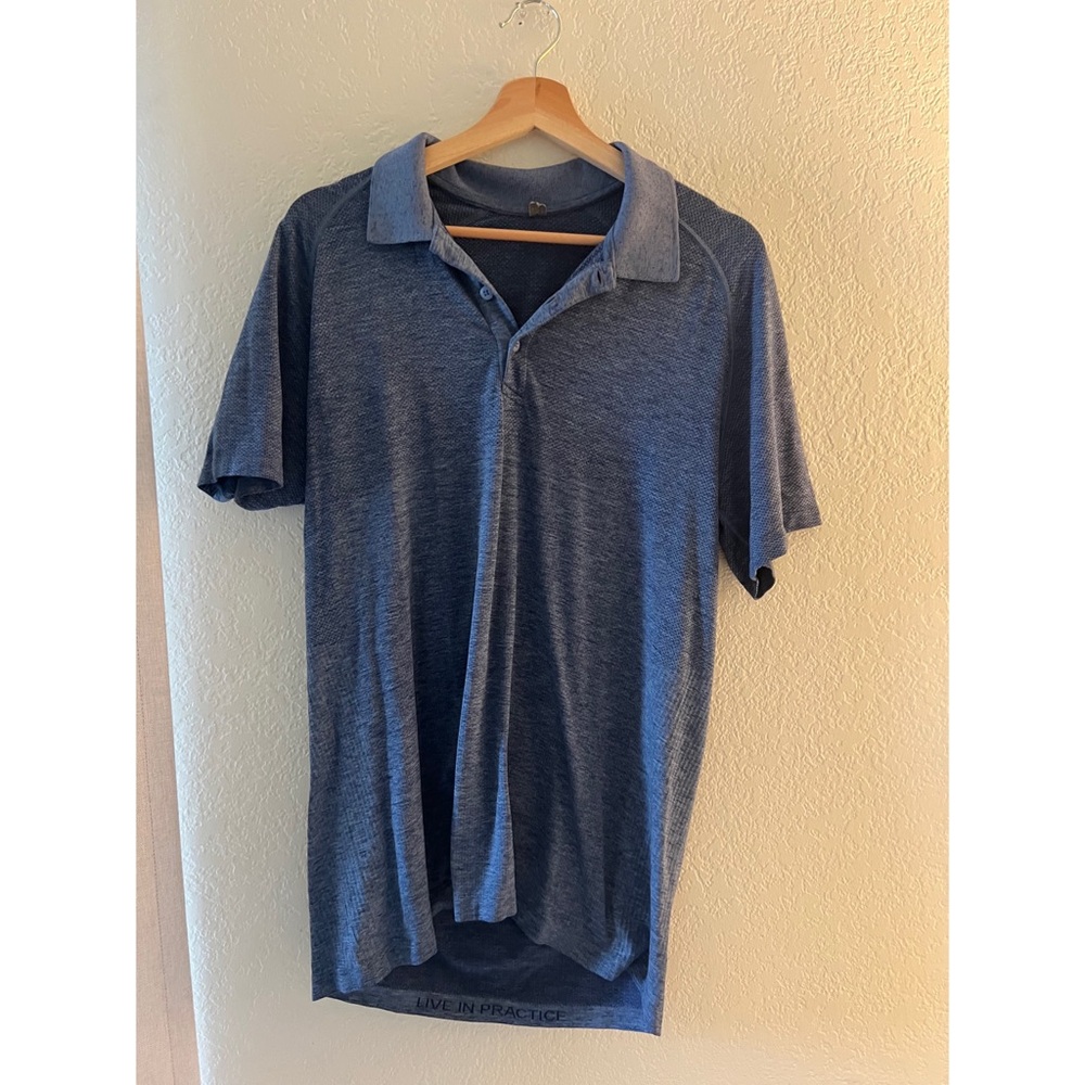 Lululemon Short Sleeve Polo Blue Large